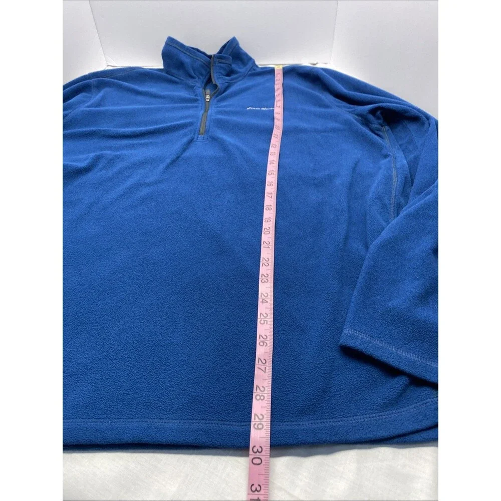 Eddie Bauer Men's TXL Tall Extra Large Blue 1/4 Zip Fleece Pullover Sweater